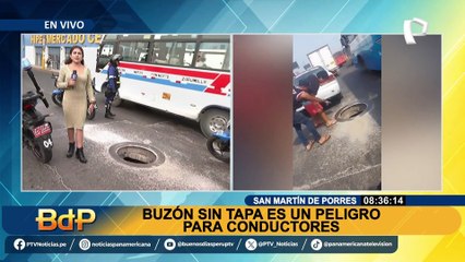 ¡Atención! Buzón sin tapa en pone en riesgo a conductores en SMP