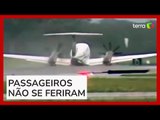 Avião faz pouso de emergência sem trem de pouso na Austrália