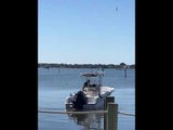 Man Can't Understand What's Wrong with Motorboat as Engine Sinks in Water