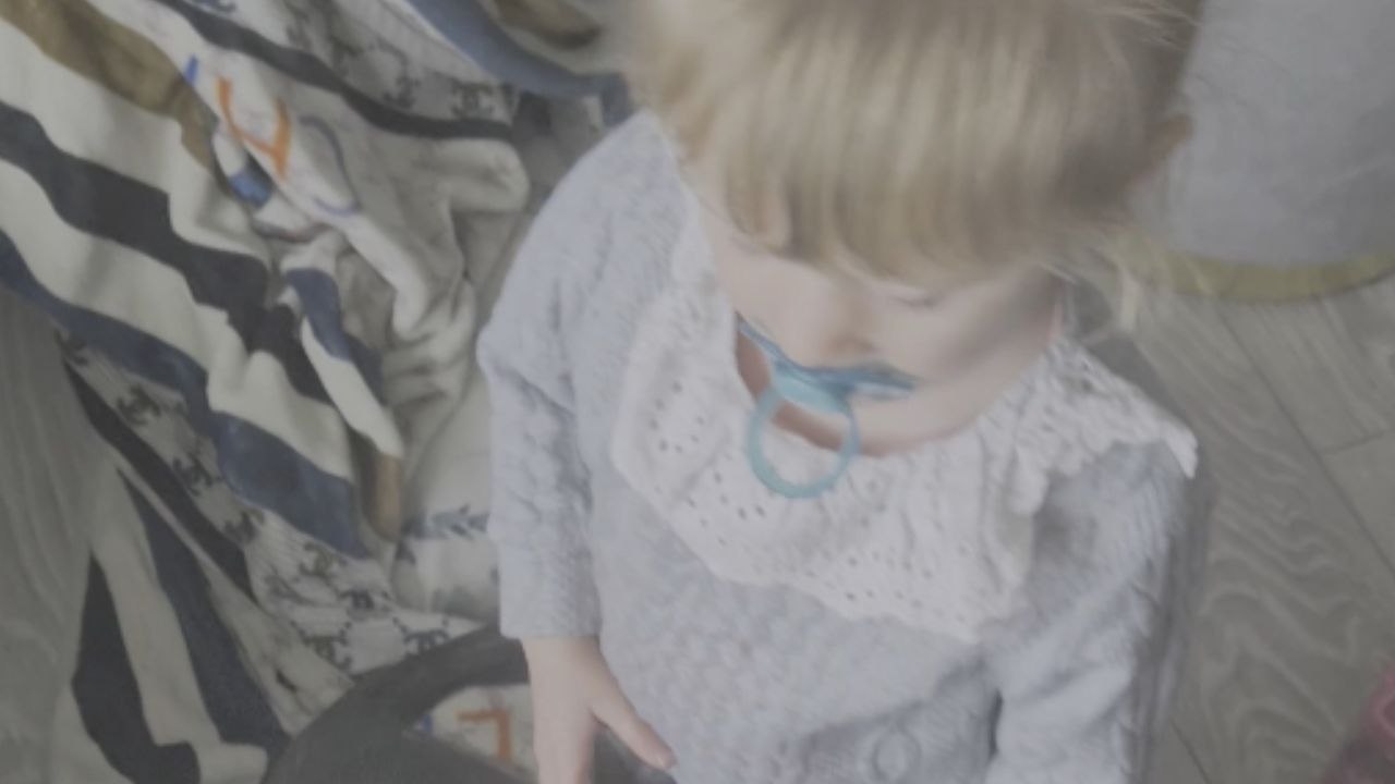 Toddler's transition to makeup artist leaves her four-legged client looking rather rouge
