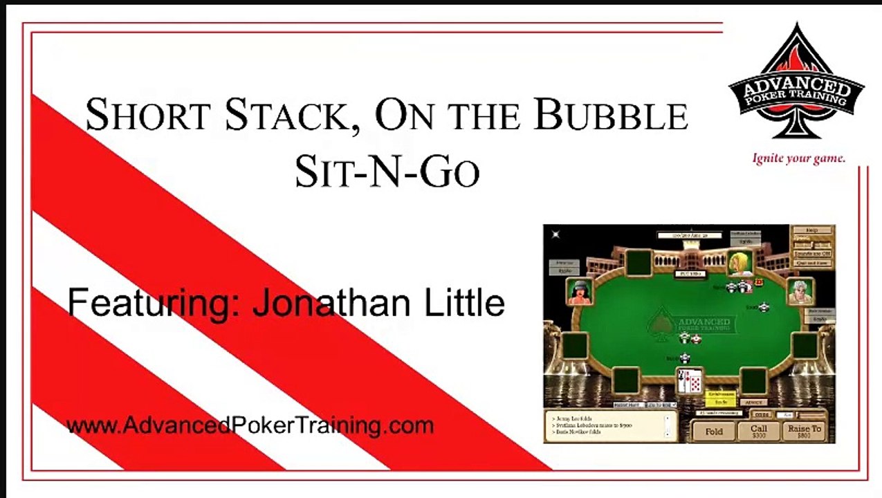 Sit&Go Short Stack - On the Bubble -Jonathan Little LESSON
