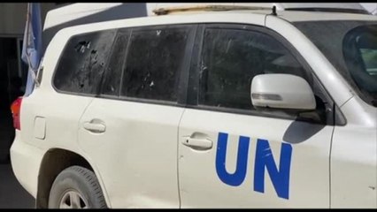 All'ospedale di Khan Yunis dei veicoli Unrwa colpiti da proiettili