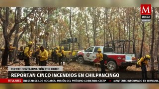 Se reportan cinco incendios activos en Chilpancingo, Guerrero; hay fuerte contaminación por humo