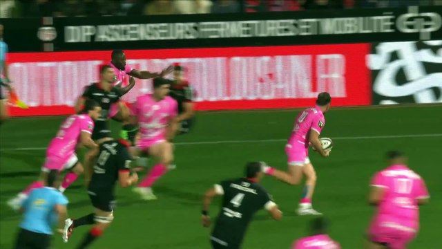 TOP 14 - Essai de Lester ETIEN (SFP) - Stade Toulousain - Stade Français Paris