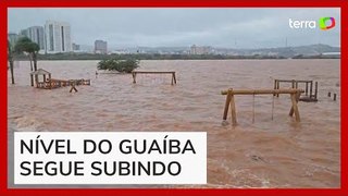 Guaíba volta a ultrapassar marca de 5 metros e ondas são formadas em Porto Alegre