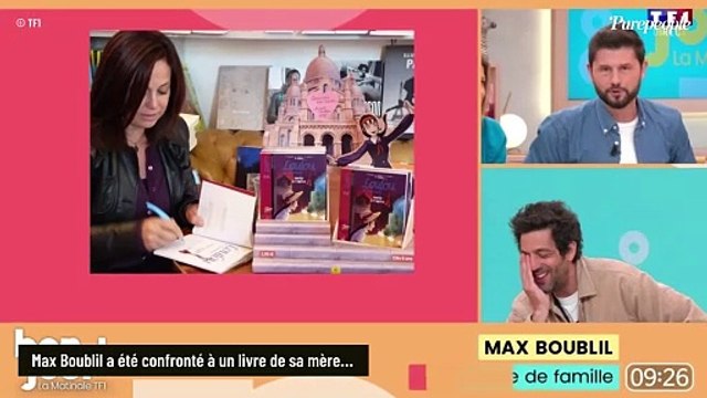 Il n'y a que des scènes hardcore... : Max Boublil très gêné par un livre olé olé de sa mère dans Bonjour ! , la matinale de TF1