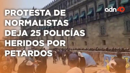 Protesta de Normalistas que exigían una reunión con las autoridades terminó con 25 policías heridos