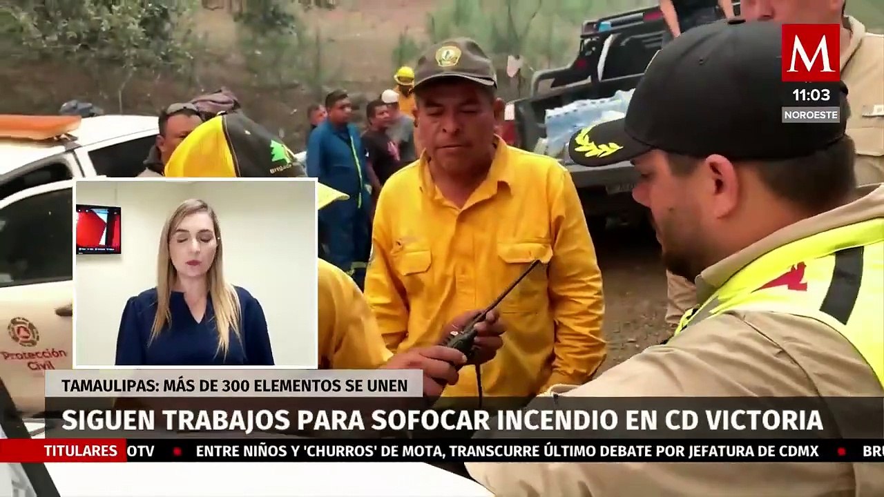 Incendio forestal en sierra de Ciudad Victoria cumple una semana; se ha controlado un 35%
