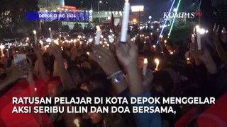 Momen Pelajar Depok Gelar 1000 Lilin dan Doa Bersama Kenang Korban Kecelakaan Maut di Subang