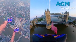 Daredevil skydivers first to fly through London’s Tower Bridge