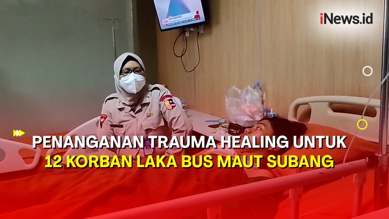 Tim Medis RS Bhayangkara Brimob Berikan Trauma Healing ke 12 Korban Laka Bus Maut di Subang