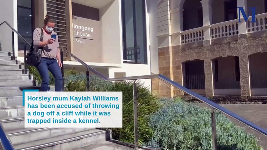 Watch: Kaylah Williams, who is charged with torture and animal cruelty, outside Wollongong courthouse on May 14.