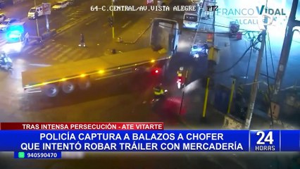 Download Video: Ate Vitarte: a balazos capturan a conductor que intentó robar tráiler