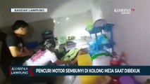 Pencuri Motor Sembunyi di Kolong Meja saat Dibekuk Polisi!