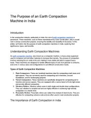 The Purpose of an Earth Compaction Machine in India