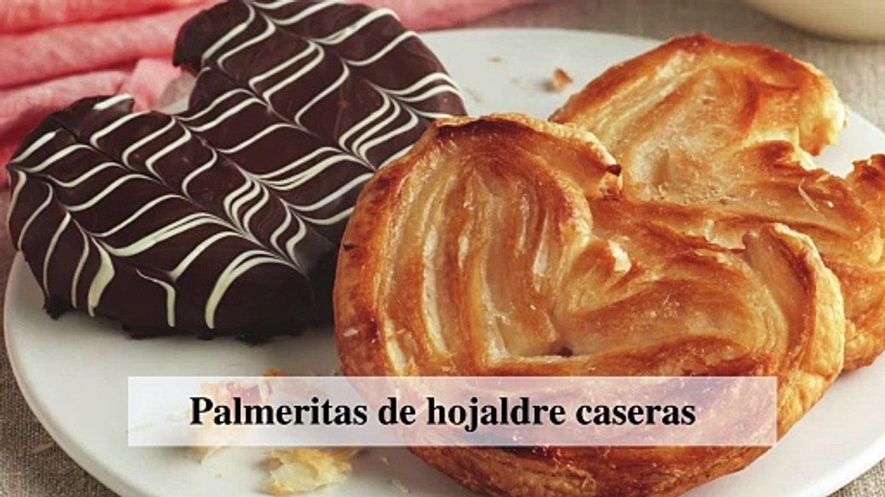 Palmeritas de hojaldre caseras con chocolate