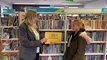 Mila receiving certificate from Library Supervisor Sue Lee (Will Goddard, Crediton Courier)