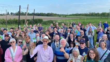 Blessing of the hops prayer at Hogs Back Brewery