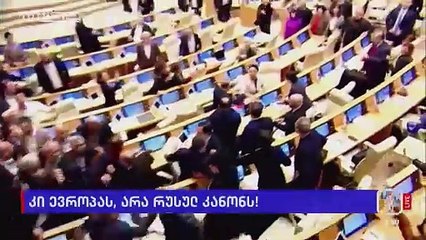 Gürcistan parlamentosunda yumruklu kavga