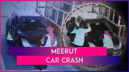 Descargar video: Meerut Car Crash Woman Employee Run Over By Car At Kashi Toll Plaza On Delhi Meerut Expressway