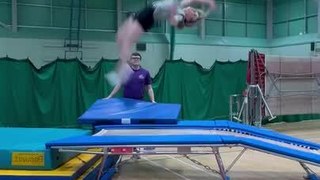 Gymnast Lands Awkwardly While Performing Double Mini Trampoline