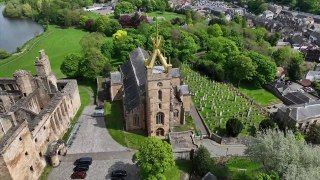 Iconic spire of St Michael's Church, Linlithgow, restored