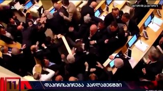 Gürcistan meclisinde arbede çıktı