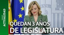 Pilar Alegría: “A esta legislatura le quedan tres años como poco