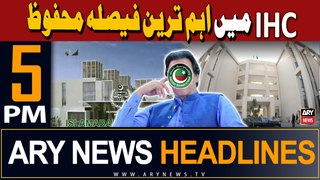 ARY News 5 PM Headlines 14th May 2024 | 190 Million Pound Case - Latest Update