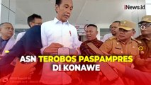 Presiden Jokowi Hampir Terjatuh saat ASN Nekat Terobos Paspampres di Konawe
