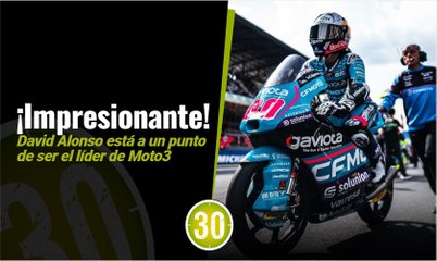 David Alonso a un punto de ser líder de Moto3 tras su tercera victoria