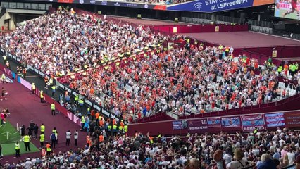 Luton Town fans at West Ham United
