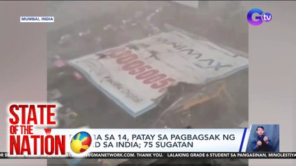 State of the Nation Part 1 & 2: Tinamaan ng kidlat; Bumagsak na billboard sa India; atbp.