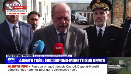 Download Video: Caen: Éric Dupond-Moretti a rencontré les familles et les collègues des agents victimes de l'attaque du fourgon pénitentiaire