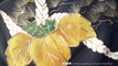 Paulownias & Pine Needles Kurotomesode - Vintage Silk Formal Women's Kimono with Simple Pattern - Hand-Painted Leaves, Pine Trees, Chinese Bellflowers, Wisterias Tomesode