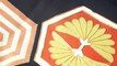 Simple Pattern of Tortoise Shells Tomesode - Orange, Gold, Blue, White Pattern - Phoenix, Paulownia, Chrysanthemums, Hexagons, Chrysanthemums, Pine Trees, Bamboo Leaves, Butterfly