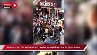 İstanbul’da cipin kaldırımdaki yayalara çarptığı kazada 5 kişi yaralandı