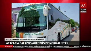 En Oaxaca, balean autobús de normalistas de Ayotzinapa; chofer resultó herido