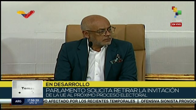Asamblea Nacional solicitó al Poder Electoral retirar invitación a la Unión Europea para próximos comicios.
