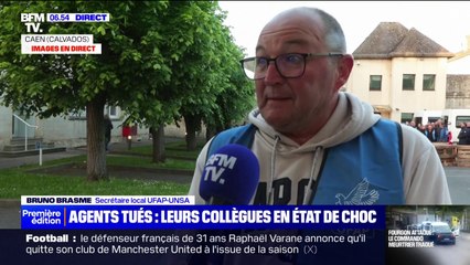"C'est la colère totale du monde pénitentiaire": Bruno Brasme, secrétaire local UFAP-UNSA, devant le centre pénitentiaire de Caen