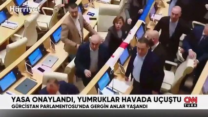 Gürcistan parlamentosunda yumruklu kavga