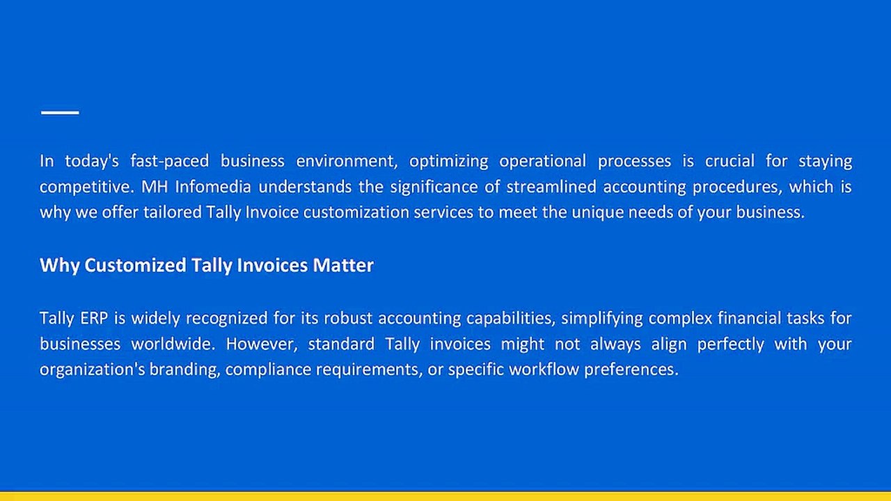 Enhance Your Business Efficiency With Customized Tally Invoices