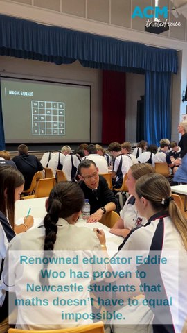 Eddie Woo teaching mathematics at Newcastle High School - Newcastle Herald - May 15, 2024