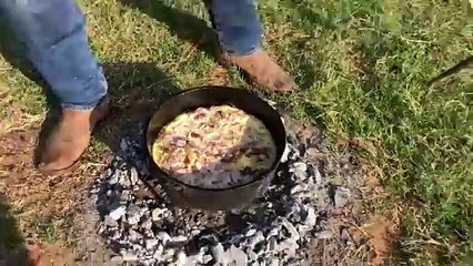 Easy Camping Breakfast - Bacon Egg and Ham Waffle Bake