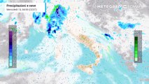 Mappa di precipitazioni e nuvolosità