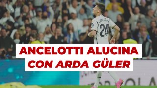 Güler y su idilio con el gol: los gestos y caras de Ancelotti lo dicen todo