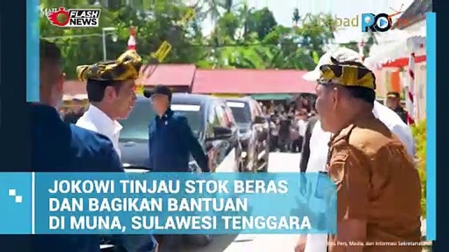 Jokowi Tinjau Stok Beras dan Bagikan Bantuan di Muna Sulawesi Tenggara