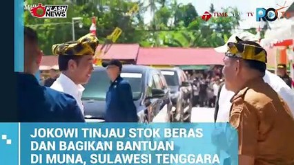 Presiden Jokowi Tinjau Stok Beras dan Bagikan Bantuan Pangan di Muna