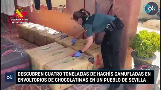Descubren cuatro toneladas de hachís camufladas en envoltorios de chocolatinas en un pueblo de Sevilla