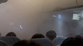 Eerie mist fills airplane cabin